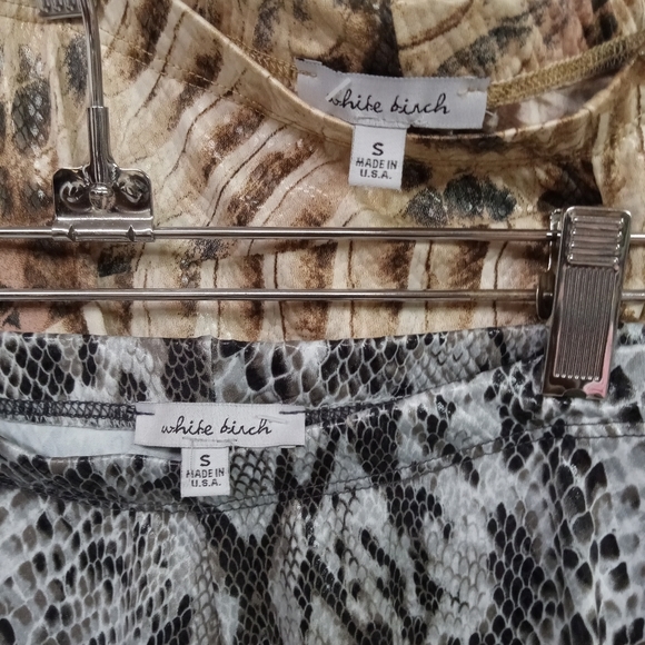 2 Pairs Legging White Birch Python Snakeskin Pattern Brown Black & white Size S - Picture 2 of 4